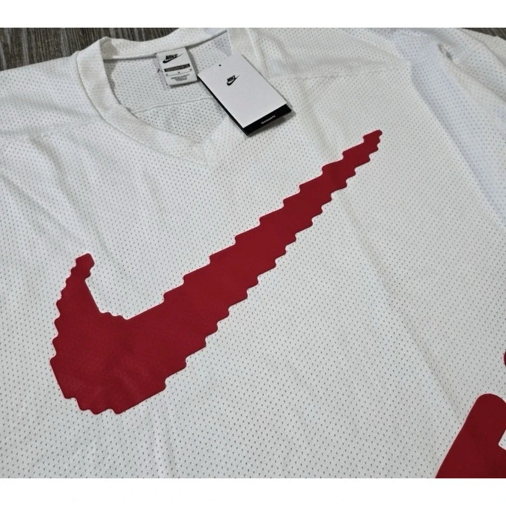 NEW NIKE Sportswear Club Hockey Oversized Men's White/Red  Jersey HV1137-100 XL